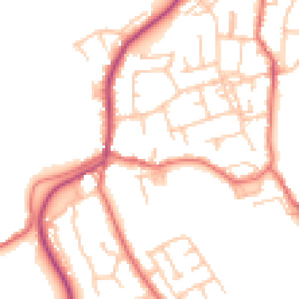 Daytime road noise heatmap for TS9 6NQ