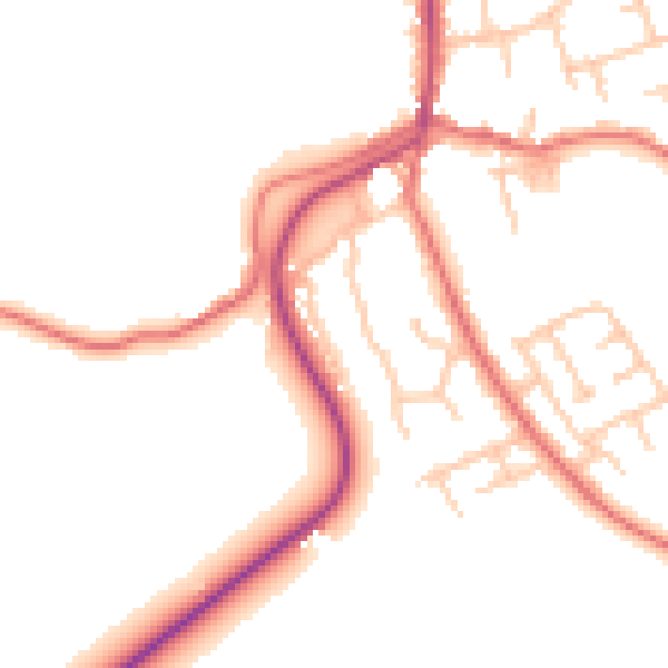 Daytime road noise heatmap for TS9 6PG