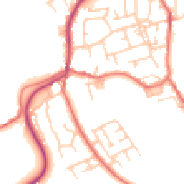 Daytime road noise heatmap for TS9 6PL