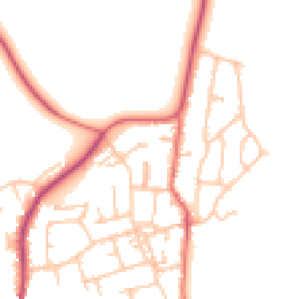 Daytime road noise heatmap for TS9 6PW