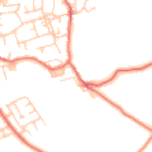 Daytime road noise heatmap for TS9 6SB
