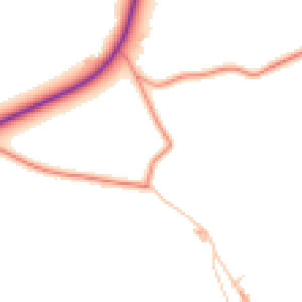 Daytime road noise heatmap for TS9 7DN