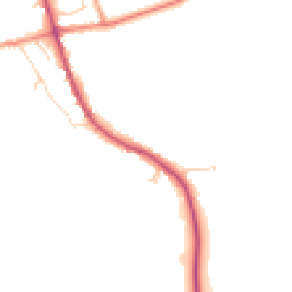 Daytime road noise heatmap for TS9 7HB