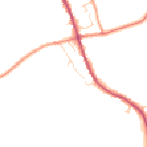 Daytime road noise heatmap for TS9 7HF