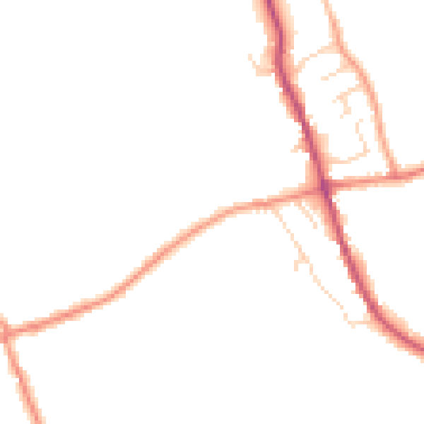 Daytime road noise heatmap for TS9 7HG