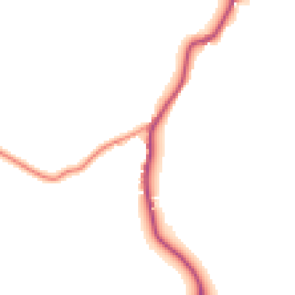 Daytime road noise heatmap for TS9 7JL