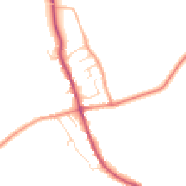 Daytime road noise heatmap for TS9 7NA