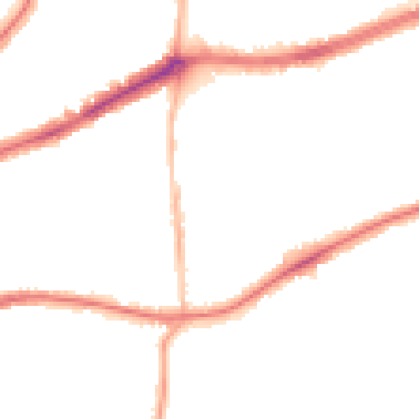 Night-time road noise heatmap for TW10 5AD