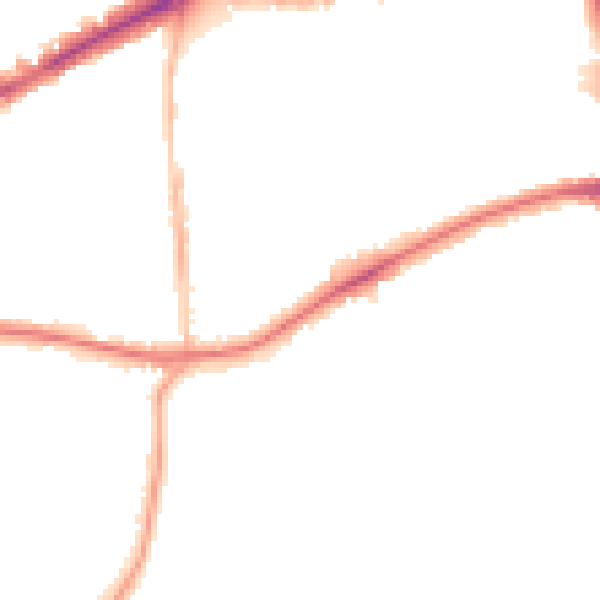 Night-time road noise heatmap for TW10 5AN