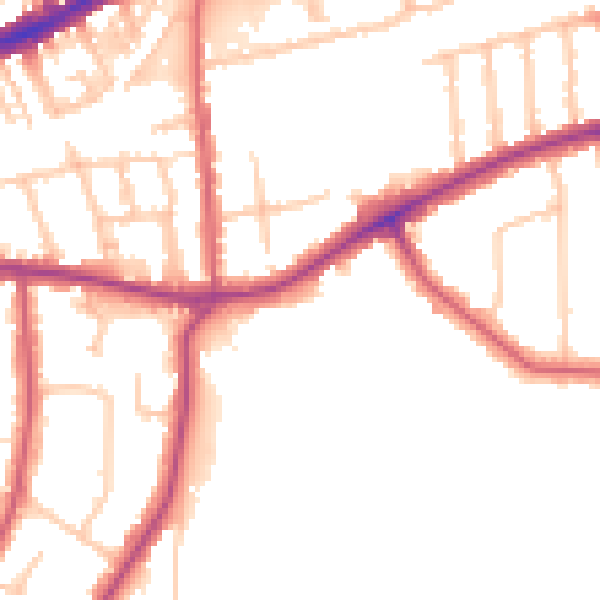 Daytime road noise heatmap for TW10 5AP