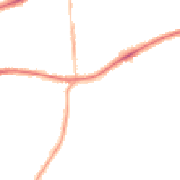 Night-time road noise heatmap for TW10 5AU