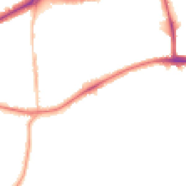 Night-time road noise heatmap for TW10 5AW