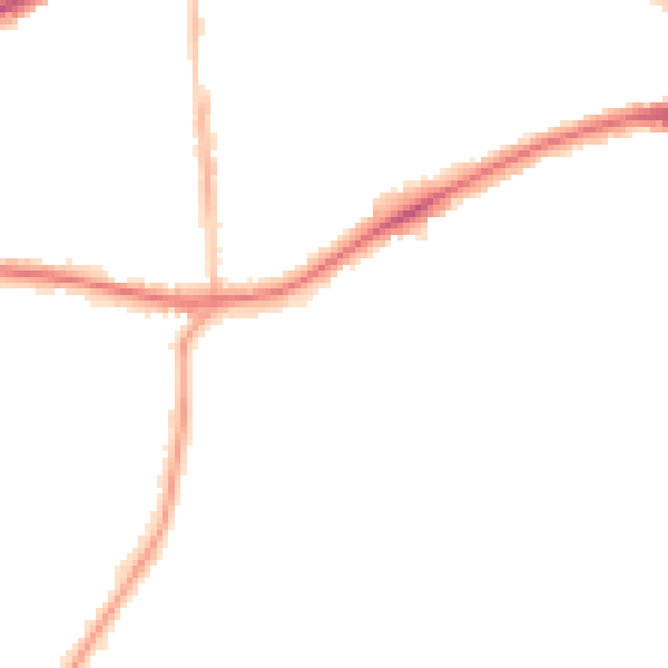 Night-time road noise heatmap for TW10 5BD