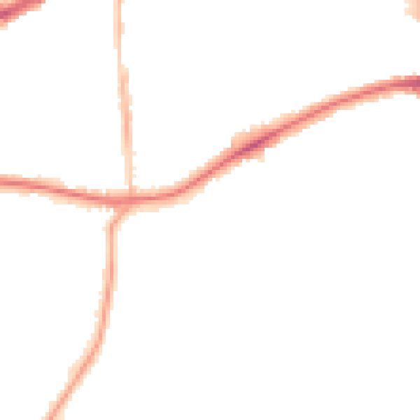 Night-time road noise heatmap for TW10 5BE