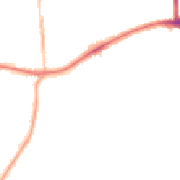 Night-time road noise heatmap for TW10 5BJ