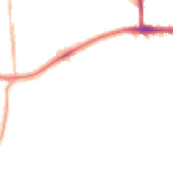Night-time road noise heatmap for TW10 5BN
