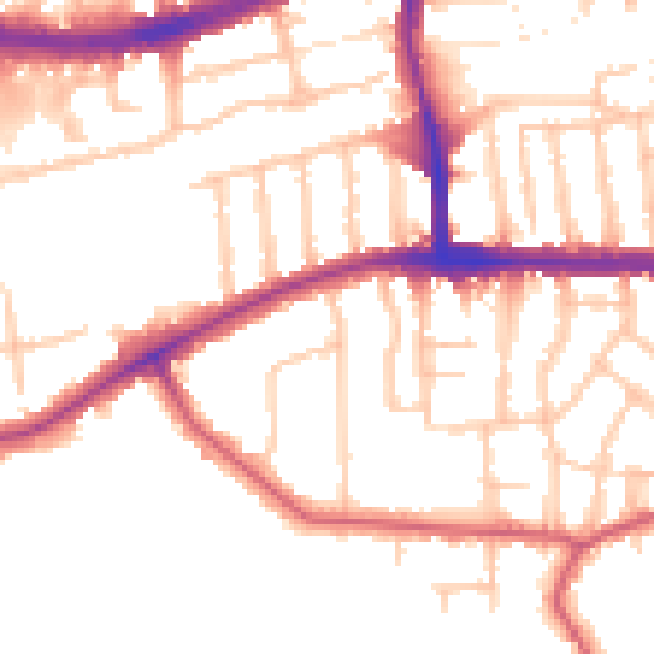 Daytime road noise heatmap for TW10 5BU