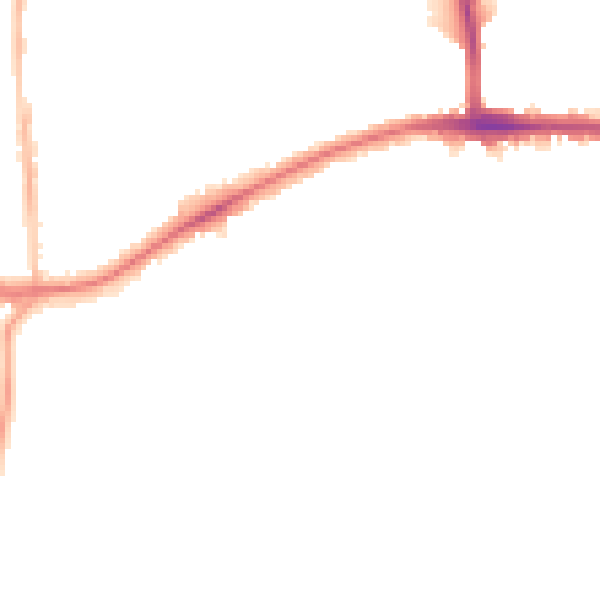Night-time road noise heatmap for TW10 5BW