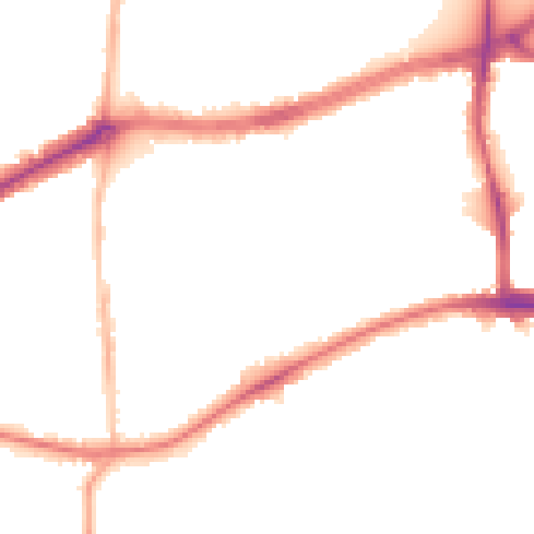Night-time road noise heatmap for TW10 5DE