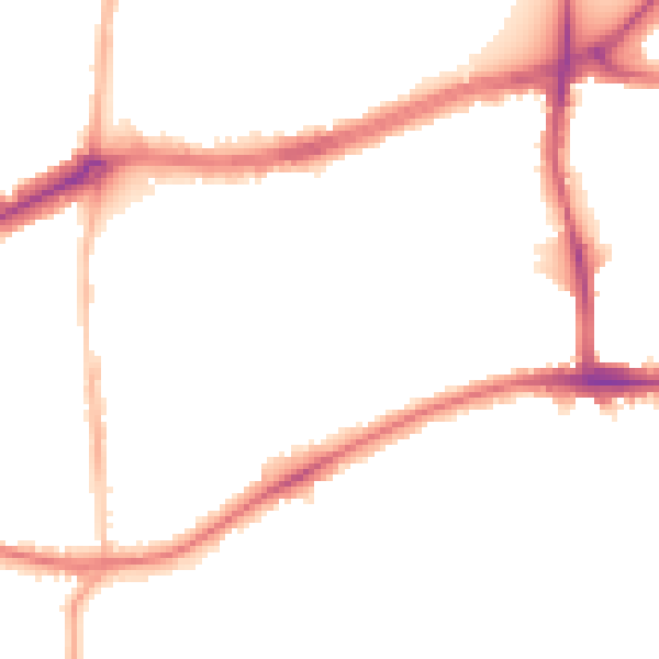 Night-time road noise heatmap for TW10 5DF