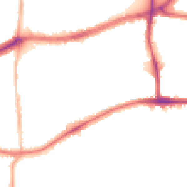 Night-time road noise heatmap for TW10 5DJ