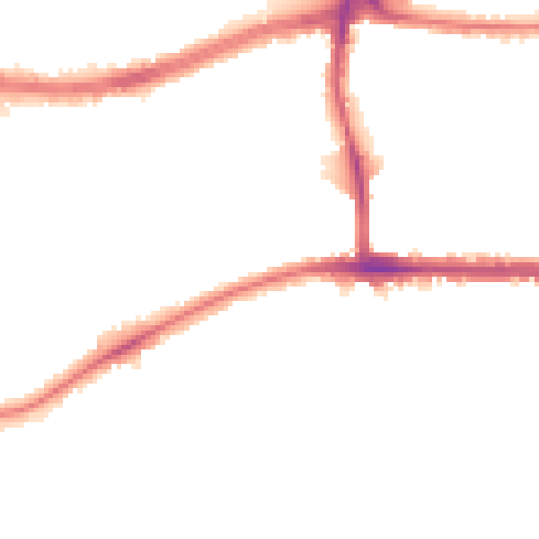 Night-time road noise heatmap for TW10 5DY