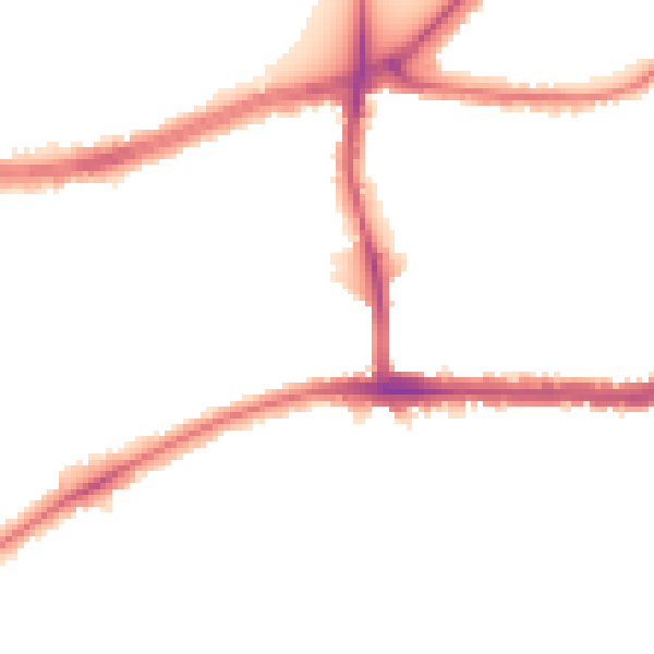 Night-time road noise heatmap for TW10 5DZ