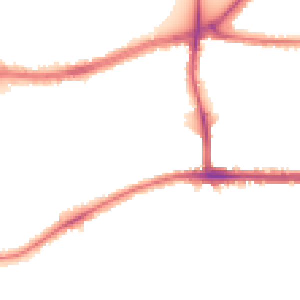 Night-time road noise heatmap for TW10 5ED