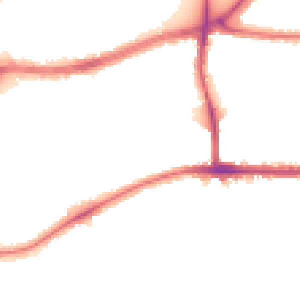 Night-time road noise heatmap for TW10 5EE