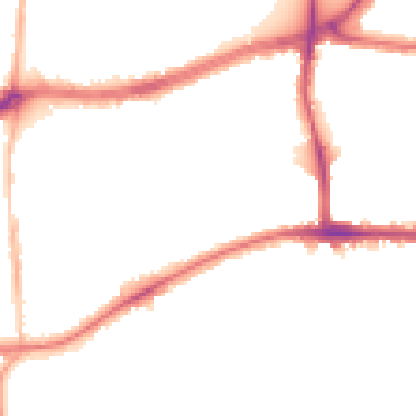 Night-time road noise heatmap for TW10 5EG