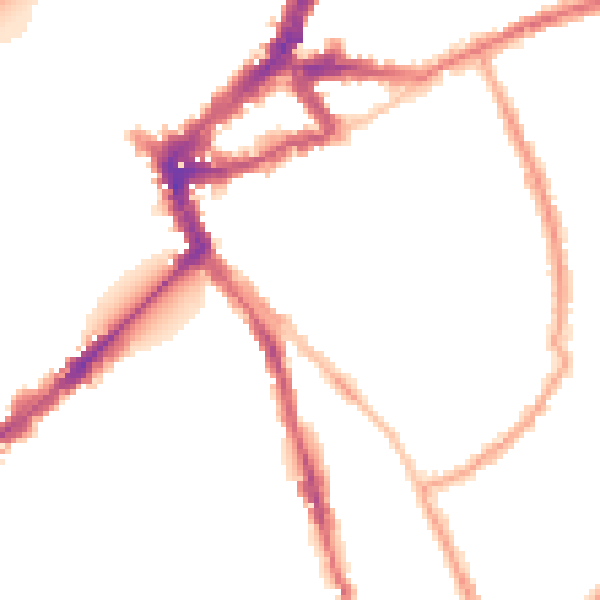 Night-time road noise heatmap for TW10 6AF