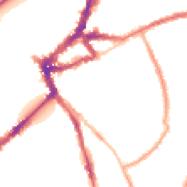 Night-time road noise heatmap for TW10 6AJ