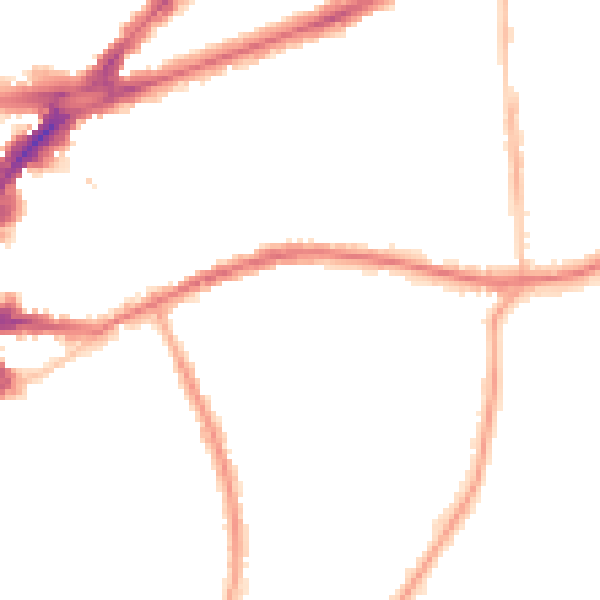 Night-time road noise heatmap for TW10 6BY