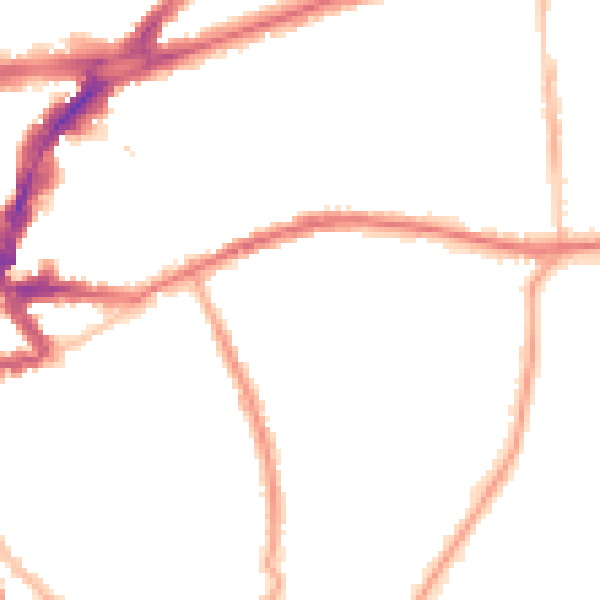 Night-time road noise heatmap for TW10 6DT