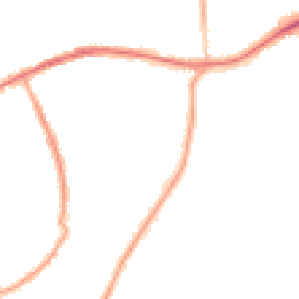 Night-time road noise heatmap for TW10 6EN