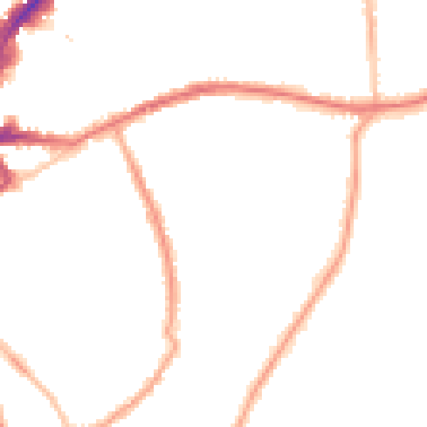 Night-time road noise heatmap for TW10 6EY