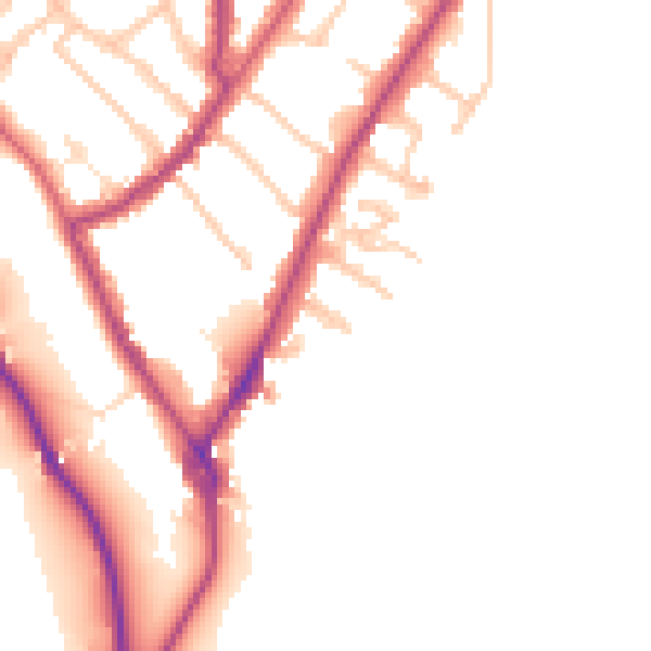 Daytime road noise heatmap for TW10 6JH