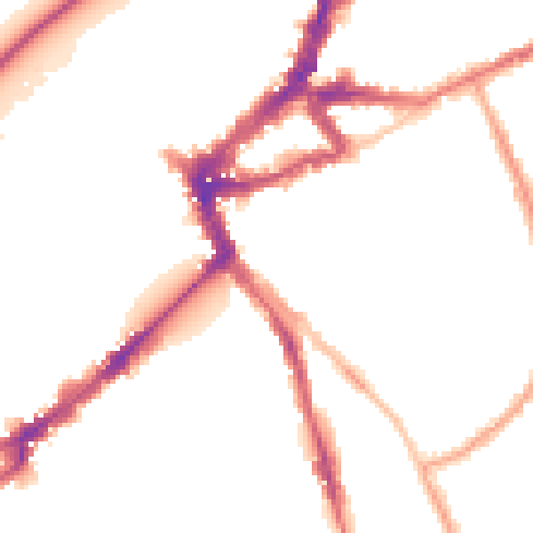 Night-time road noise heatmap for TW10 6UD