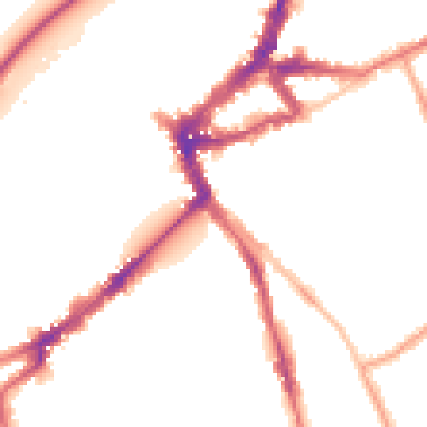 Night-time road noise heatmap for TW10 6UQ