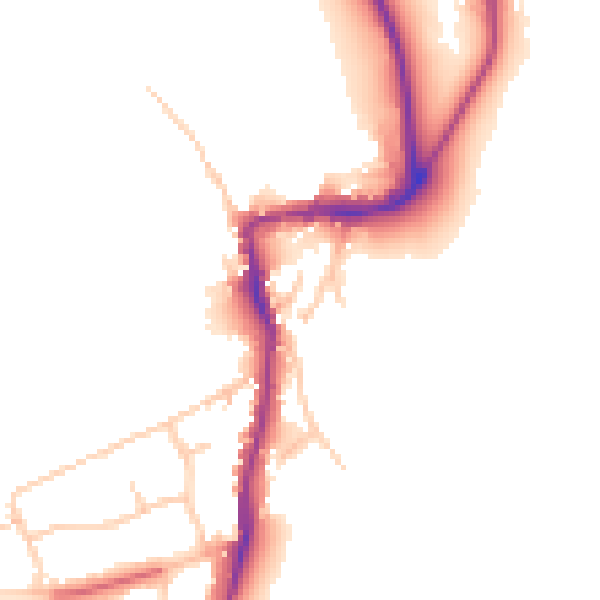 Daytime road noise heatmap for TW10 7AF