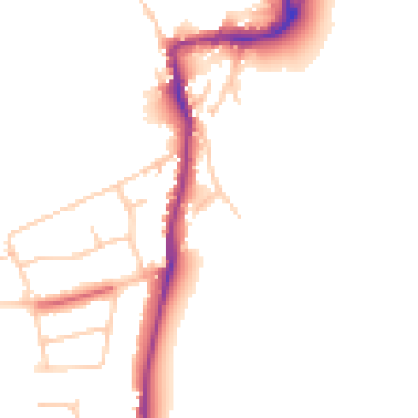 Daytime road noise heatmap for TW10 7AU