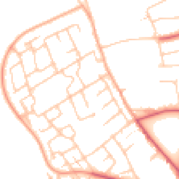 Daytime road noise heatmap for TW10 7NG