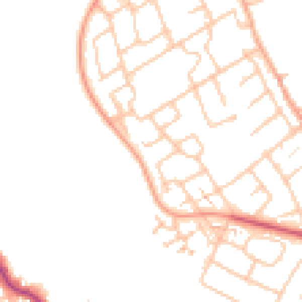 Daytime road noise heatmap for TW10 7UN
