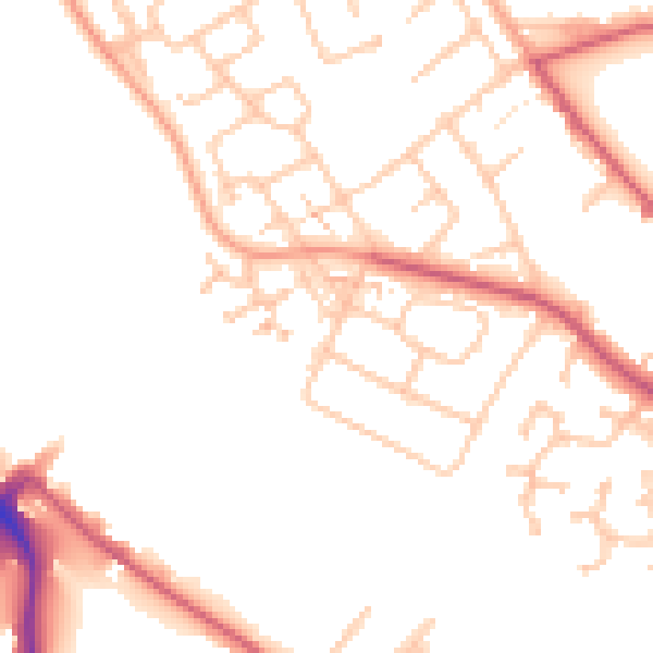 Daytime road noise heatmap for TW10 7YG