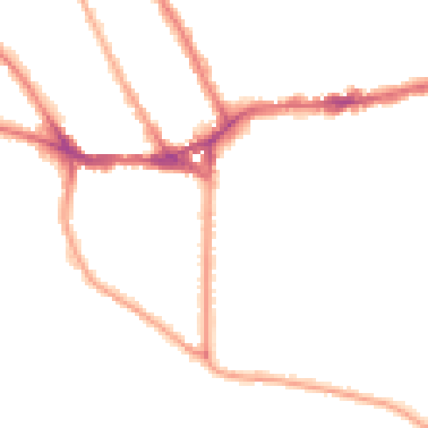 Night-time road noise heatmap for TW11 0AB