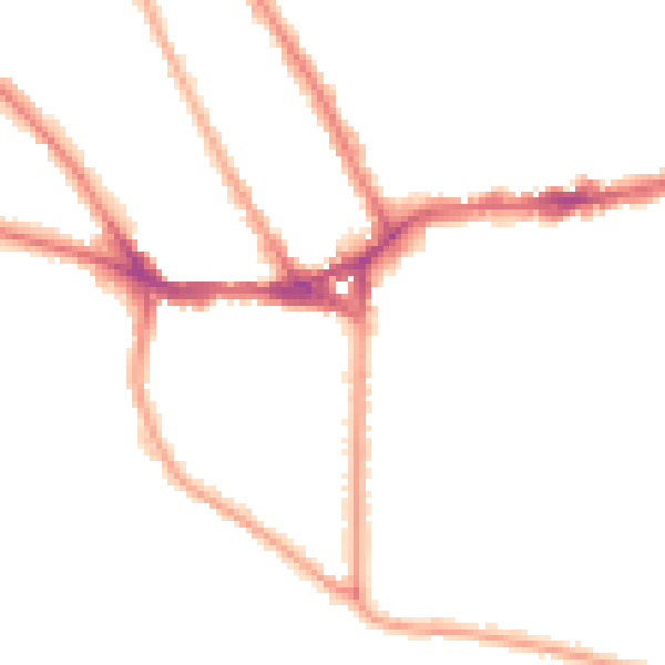 Night-time road noise heatmap for TW11 0AG