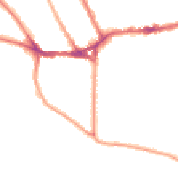 Night-time road noise heatmap for TW11 0AH