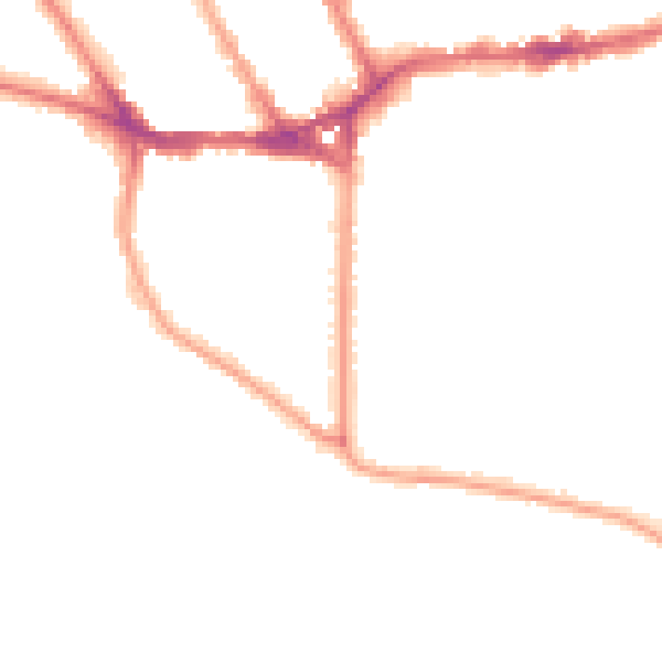 Night-time road noise heatmap for TW11 0AQ