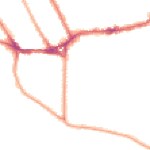 Night-time road noise heatmap for TW11 0AY