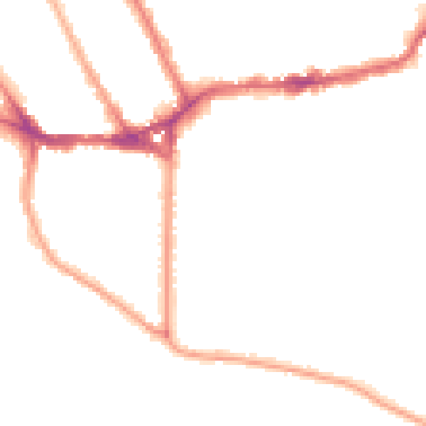 Night-time road noise heatmap for TW11 0AZ